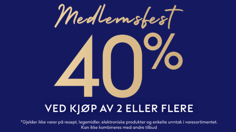 2 for 40% på hele apoteket Boots Apotek