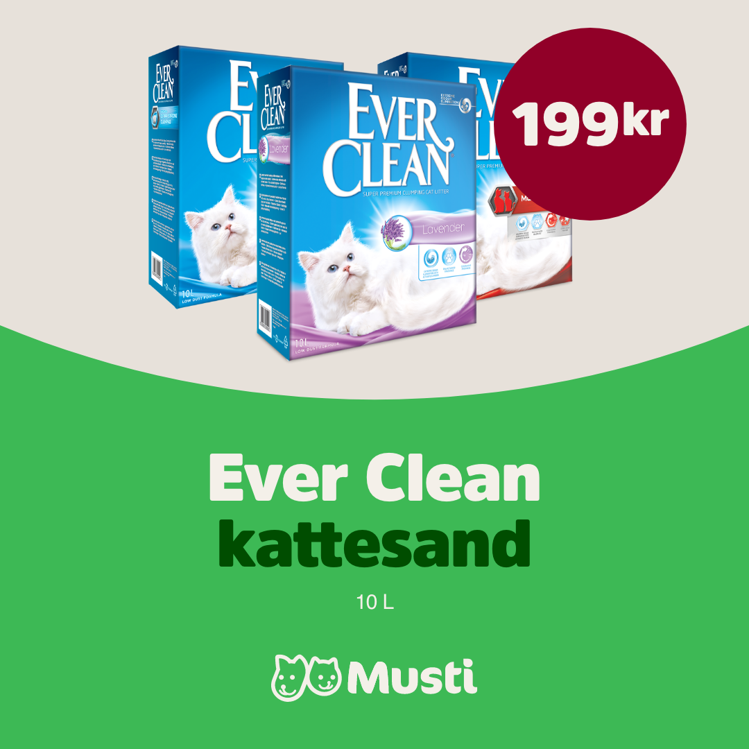199,- for Ever Clean kattesand 10 L Musti